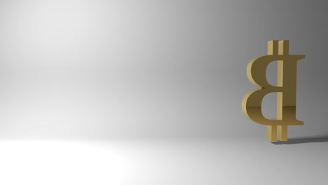 Goldenes-3D-Bitcoin-Kryptowährungssymbol,-Das-Sich-Dreht